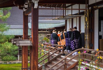 Monks at Daikakuji temple