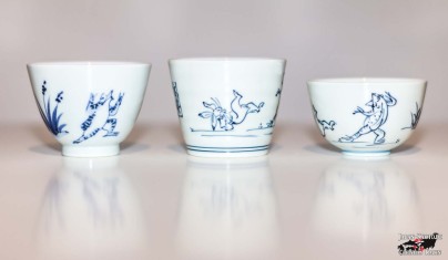 Kiyomizuzaki tea cups sold at Ikai Pottery Shop, Kyoto (Japan)